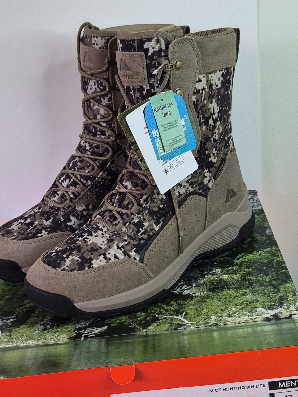 Ozark Trail Men's Waterproof Camo Hunting Boots - Taupe Size 12
